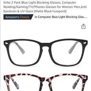 2x blue light blocking glasses - black & tortoise